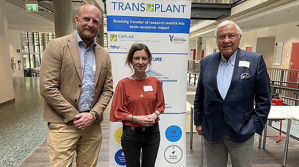Speakers at the 2nd TRANSPLANT Day: Jan Gottlieb, Prof. Dr. habil. Angela Relógio, Univ.-Prof. em. Dr. Dr. h.c. Detlev Riesner