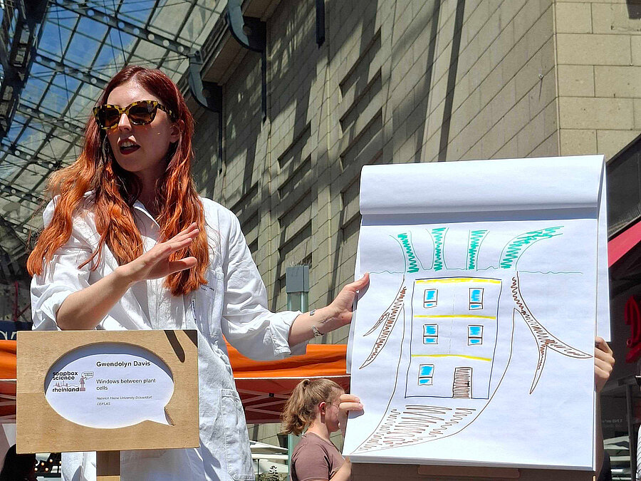 Dr Gwendolyn Davis presenting her research in the streets at Soapbox Science 2026